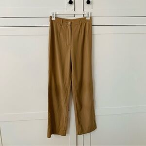 Piazza Sempione Pure New Wool Tan Red Pinstripe High Waist Trouser Pants